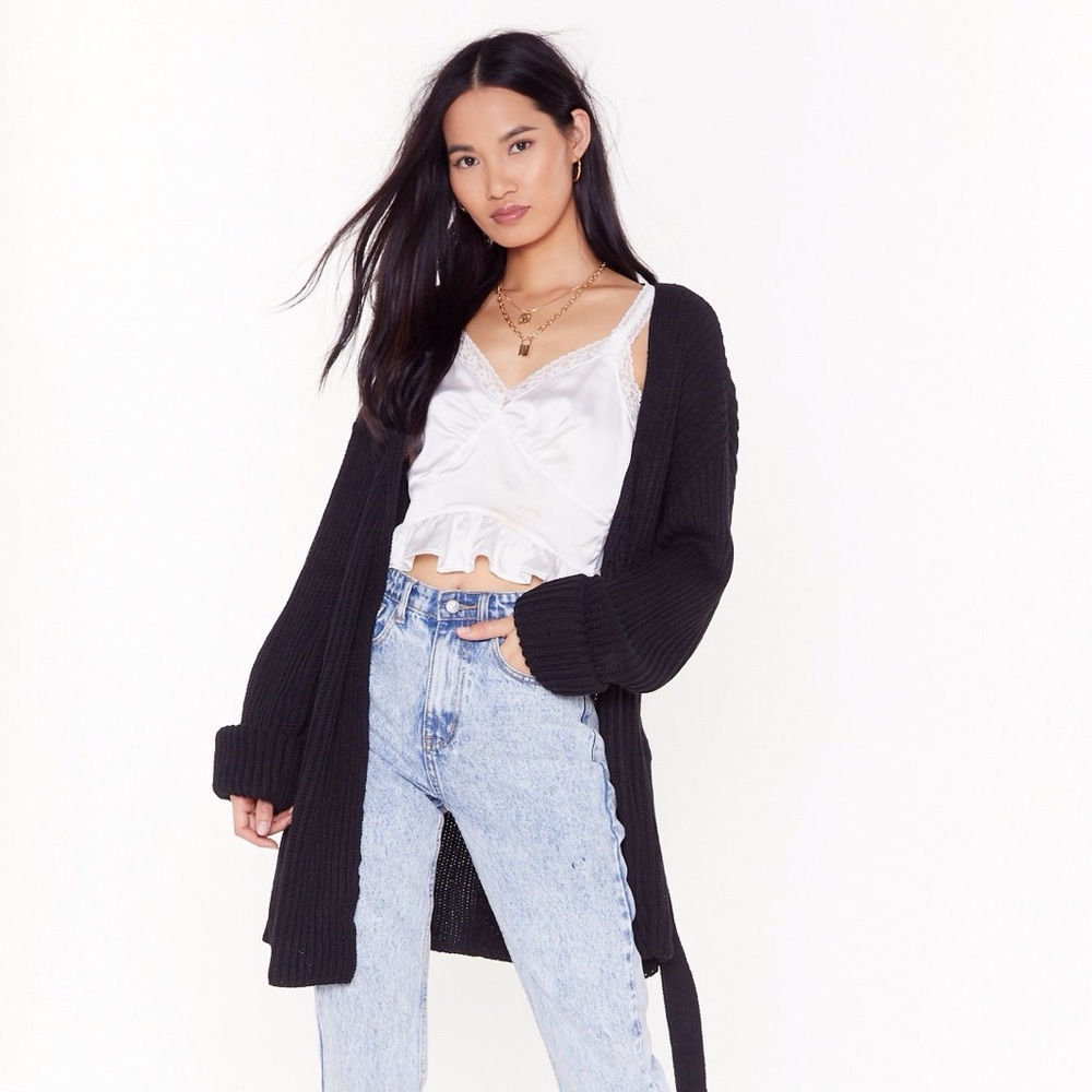 Knitted Belted Cardigan